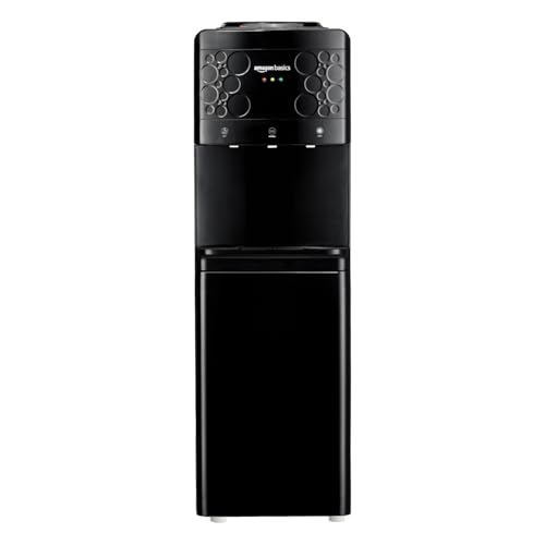 Image of amazon basics Hot and Cold Floor Standing Water Dispenser, Top Loading, 20Litre Full Black
