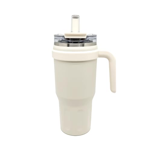 Image of NERTZ Tumbler 1100ml Stainless Steel Insulated | Double Wall Vacuum Bottle with Straw Lid & Wide Mouth Lid | Hot & Cold Bottle Leak Proof, BPA Free for Gym, Travel, Office (White)