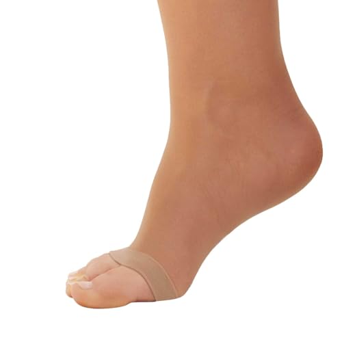 Ames Walker AW Style 76OT Soft Sheer 8-15 mmHg Mild Compression Open Toe Knee High Stockings Natural Medium3