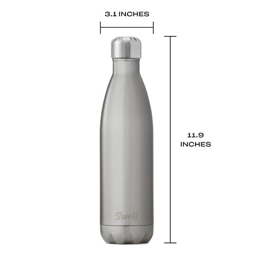 S'well LWB-SLVR07 Stainless Water Bottle, 18-8 Steel, Silver Lining
