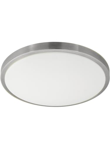Plafonnier LED moderne design blanc et nickel pour salon et chambre