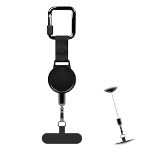Nlsqw Retractable Phones Lanyard, Phone Strap Anti Theft, Lanyard for Phone with Metal Tether Tab, Mobile Phones Lanyards Compatible Most Smartphones, for Outdoor Hiking Cycling
