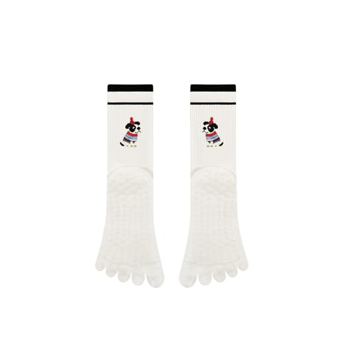 svlftecon Women Yoga Pilates Socks with Grips Non Slip Full Toe Cotton for All Seasons Crew Series 20