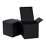 NIGNYA Gift Boxes with Lid 5x5x5 inches 10 Pack Black Paper Gifts Boxes Large Boxes for Presents, Bridesmaid Proposal, Wedding, Birthday