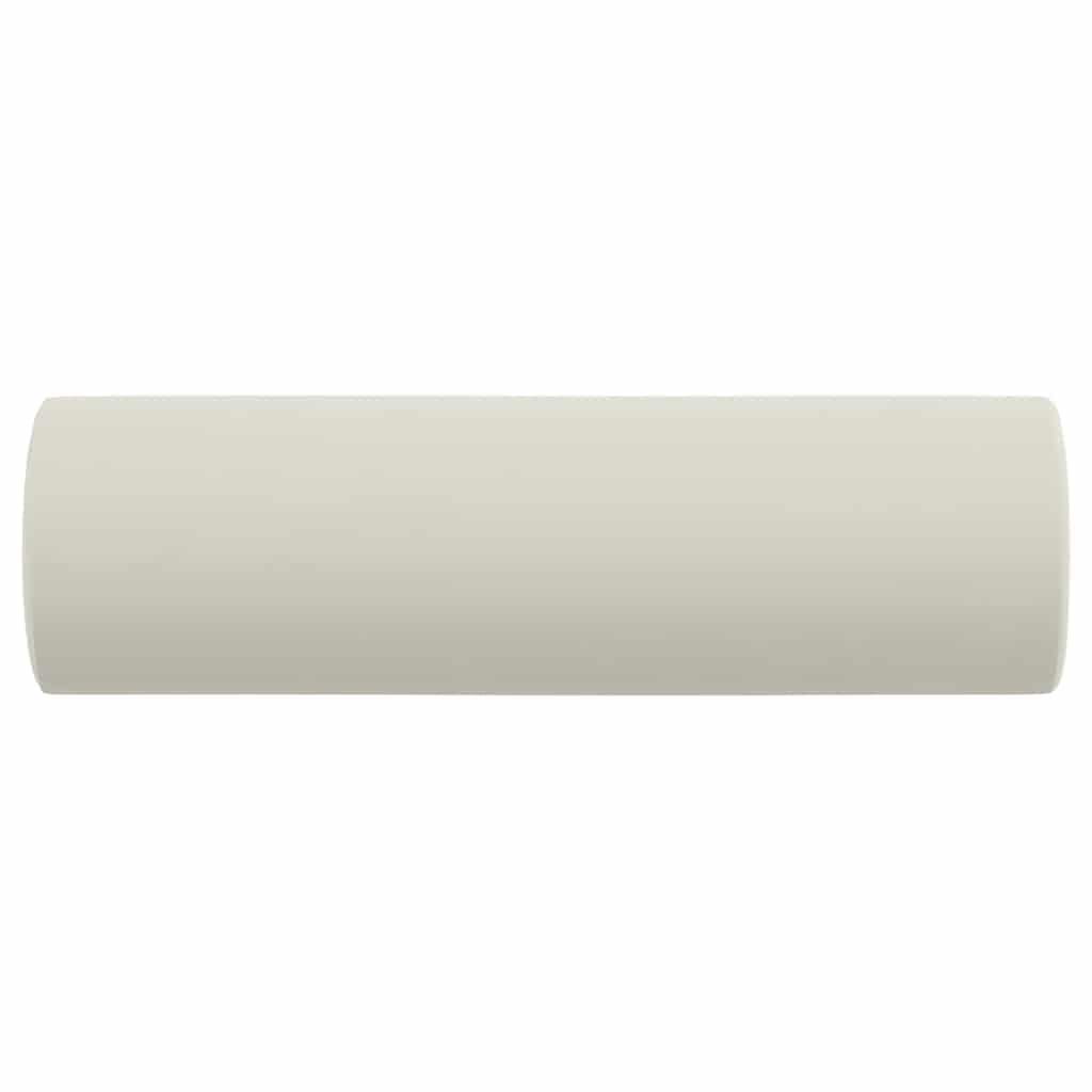 Zierkissen 2 STK. Creme Ø15x50 cm Samt Dekokissen weich flauschig mit waschbarem Kissenbezug für Sofa Couch Wohnzimmer Schlafzimmer Boho Deko