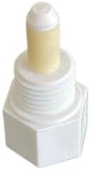 Bayrol Impfventil, top-down view showing the membrane tip.