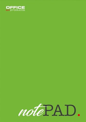 OFFICER PRODUCTS Blocco note formato A4, a quadretti, confezione da 10 pezzi, 50 fogli, 100 pagine, blocco note di carta, per scuola e ufficio, incollato sopra