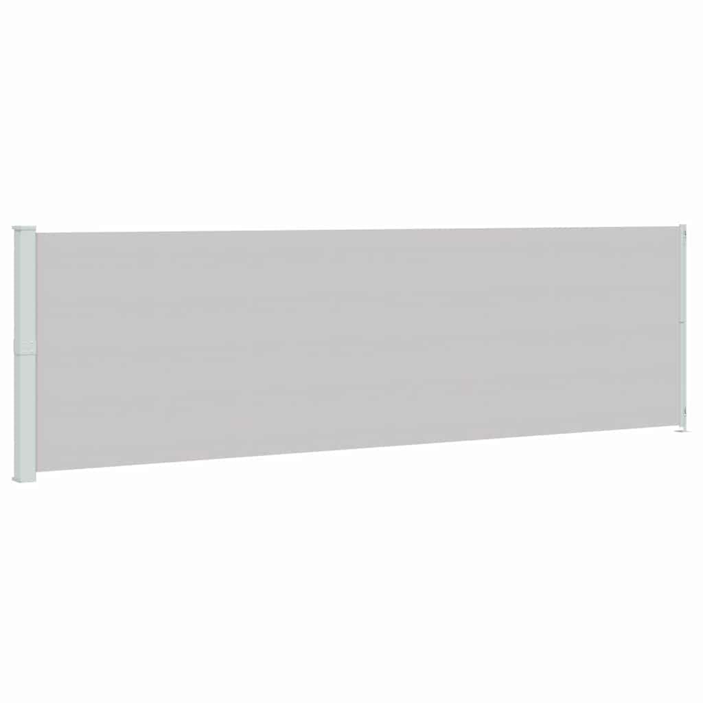 vidaXL Patio Retractable Side Awning, Privacy Screen for Patio Terrace Balcony, Sunscreen Awning with Fittings, Sunshade Sail, Grey