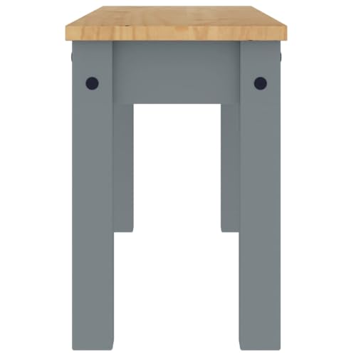 SKM Banco de Comedor Panama Madera Maciza de Pino Gris 105x30x45 cm,Mobiliario,Bancos,Bancos de Comedor y Cocina,Gris,4005712 - imagen 5