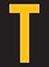 Reflective Letter Label, T, 2-1/2in H, PK25