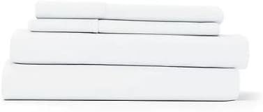 Ras Decor Linen Juego de sábanas de 100 % algodón, 4 piezas, más suave, tamaño Queen, fundas de almohada transpirables, bolsillos de 6 a 10 pulgadas