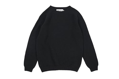 Saddle Shoulder Crew Neck Sweater-L2474/7-Black-42