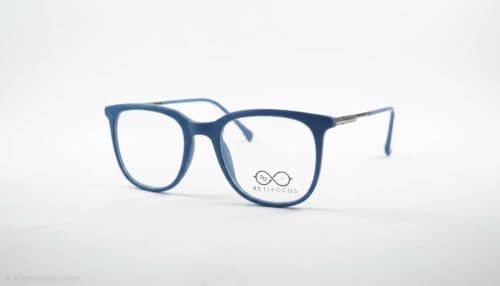 Image of Soft Square Optical Eyeglass Frame for Men & Women, Front with Metal Temples, Clear Demo Lenses, Lightweight Mixed Material Frame, Ribbed Temple Design for Prescription Lens Replacement