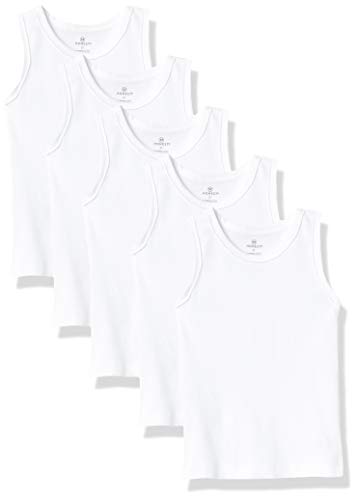 HonestBaby Muscle Tee Sleeveless Toddler T-Shirt Multi-Packs, 5-Pack Bright White, 2T