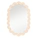 Bloomingville Wood Framed Scalloped Wall Mirror, Cream Color