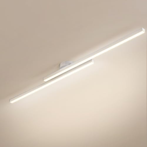 HJYBFA Lámpara de Techo LED Lineal Moderna, empotrada, para Pasillo, Minimalista, Larga, para Sala de Estar, Dormitorio, Pasillo, Cocina, Blanco, 3000 K, 90 cm