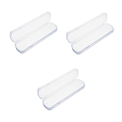 TOVINANNA 3pcs Portable Toothbrush Holder Case for Travelers Rectangular Travel Storage Box Blue Keeps Toothbrushes and Toothpaste Clean Design for Business Trips and Camping