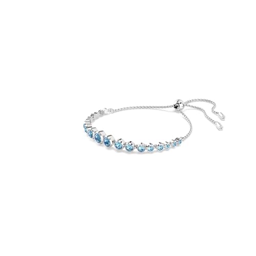 Swarovski Bracciale Tennis Imber, Tagli Arrotondati Misti, Blu, Placcato Rodio - 2