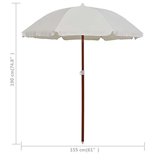 Parasol de plage CLSDRZC protégeant des UV et de l'eau avec son mât en acier stable - 2