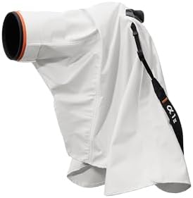 Sony LCR-EL – Kleine, wetterfeste Regenhülle für Kamera & Objektiv, atmungsaktives Material, Sichtfenster, Schnellverschluss, Regenschutz, Weiß