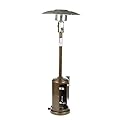 Four Seasons Courtyard 86" Freestanding Steel 40K BTU Liquid Propane Gas Patio Heater with Adjustable Temperature Control for Outdoor Backyard, Bronze