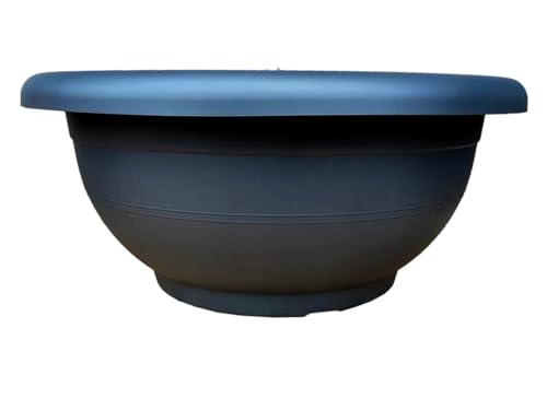 Tarrina Tiesto Maceta Grande macetón Decorativa. Antracita. 40 litros. Ø 60 x 25 Cm. Exterior para Plantas Grandes. Segura Garden. Resistente a los Rayos UV