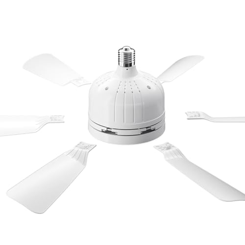 Ventilateur de plafond E27 avec lampe télécommandée blanc pour salon