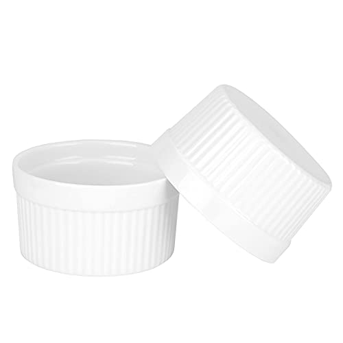 32nd Ceramic Porcelain Ramekin Set, 6 Piece Ovenproof Baking Dish 9cm Diameter - White - Image 3