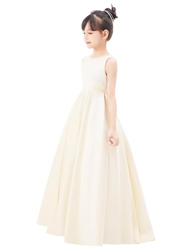 ekidsbridal V-Back Satin A-Line Flower Girl Dress for Pretty Princess Beauty Pageants 3272