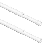 WELDUN 2PCS Small Tension Curtain Rod, 3 in 1 Net Curtain Rods Extendable No Drilling, Φ13mm Spring Tension Pole for Windows, Wardrobe, Cupboard and Bookshelve, 42-75mm