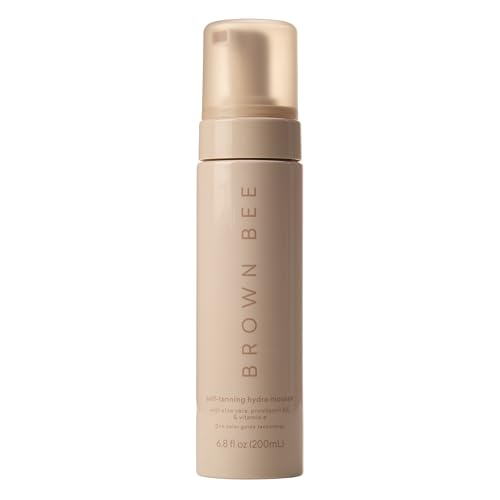 Image of Brown Bee Hydro Self Tanning Mousse 200 ml - Clear Fast-Drying Self Tanner Mousse with Organic DHA, Almond Scent, Vegan & Cruelty-Free, Natural Streak-Free Bronzing Foam for Body
