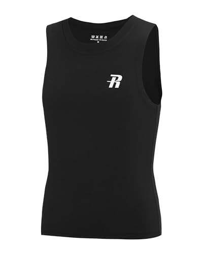Runhit Boys Compression Tank Top Youth Athletic Quick Dry Base Layer shirt Black XS
