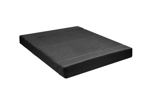 Image of Sofa Cum Bed with Jute Fabric, Convertible Three Seater Sofa Bed 5x6 Ft, Comfortable Cushioned Seating, Space Saving Design for Living Room, Bedroom & Guest Room - Black Color
