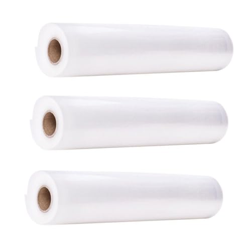 Garneck Vacuum Sealer Bags 3 Rolls of 17 * 500cm Food Storage Bag Airtight for Long Freshness