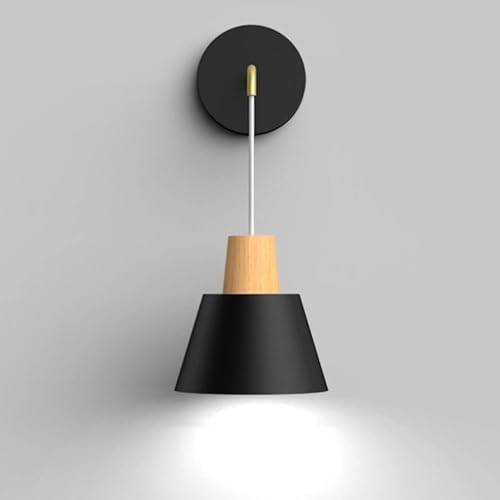 Lámpara de pared para mesita de noche de madera resistente, aplique moderno ajustable 2