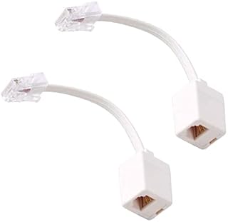 SHONCO RJ45 to RJ11 Converter Adapter Connector M/F Cable, Telephone RJ11 6P4C Female to Ethernet RJ45 8P8C Male Converter Cord(2 Pack)