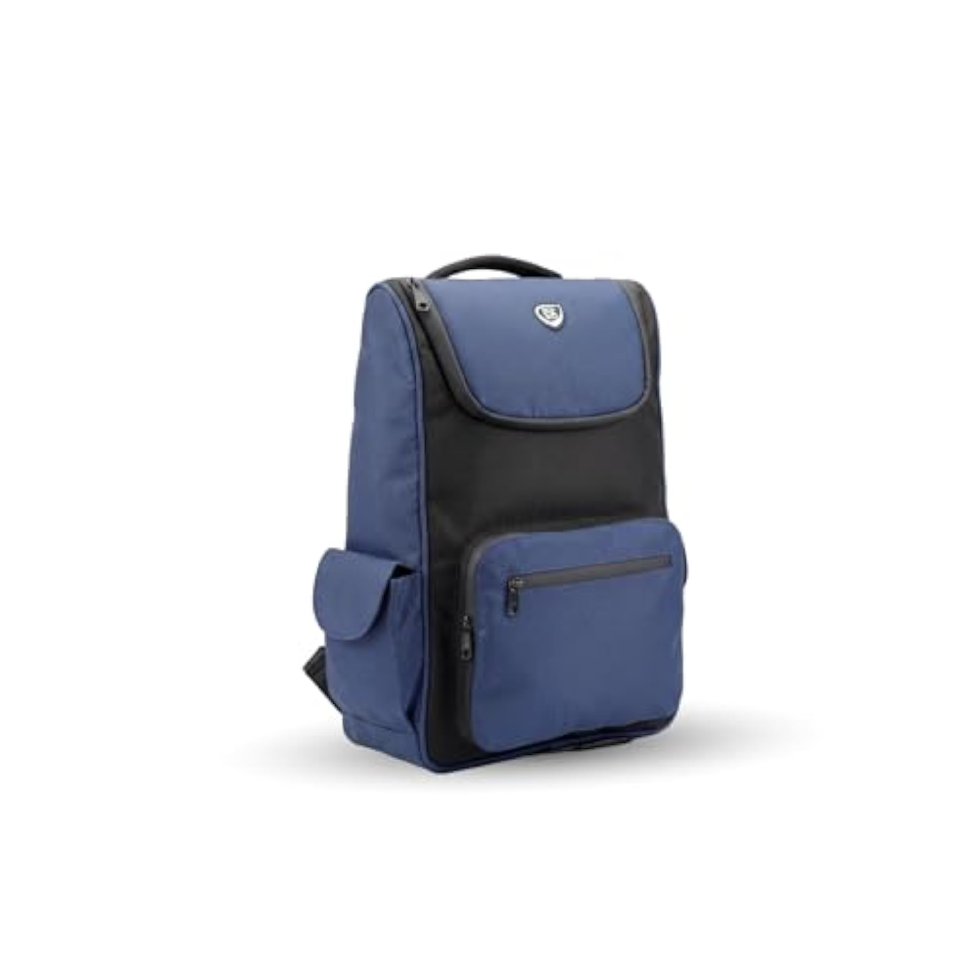 Unisex Casual Navy Blue and Black Tetron Backpack