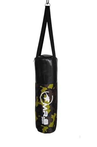 Image of Kids Boxing Kit with Filled Punching Bag, Gloves and Headgear, Age 7-13 Years (Yellow Army)
