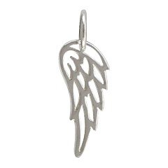 Zoe and Piper Charms Mini Angel Wing Charm in a Cut Out Sterling Silver Design, 7004