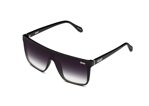 Quay - Sunglasses for Men & Women, Shield Lenses with UV Protection, Oversized Sunglasses (Nightfall Medium, Black)
