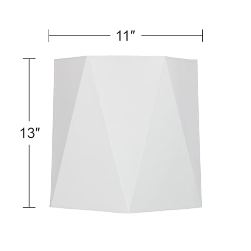 Springcrest ALS230710-18 11 Inch Top X 13 Inch Bottom X 11 Inch High X 11 Inch Slant Lamp Shade Replacement Medium White Sandstone Hexagon Modern Linen Fabric Spider Harp Finial thumb #6