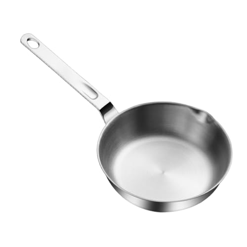 TOPPERFUN Sartén de Acero Inoxidable Mini para Huevos con Plano Pequeña Cacerola con Vertedor para Salsas para Cocinar Desayunos Casa o Restaurante