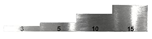 Bloque de calibración de prueba de 4 pasos en acero inoxidable 304 con espesores 3mm, 5mm, 10mm, 15mm para medidor ultrasónico de espesor en pruebas NDT y calibración de linealidad miniatura 3
