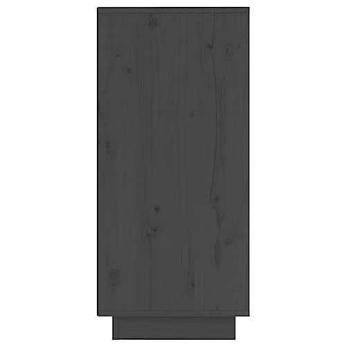 Vidaxl Cabinet 2 Pcs, Wooden Sideboard With Doors, Accent Storage Cabinet For Living Room Dining Room Bedroom, Side Cabinet, Gray Solid Wood Pine #TOP5