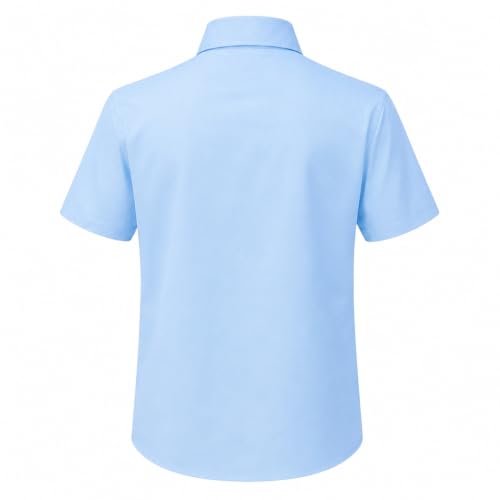 Image of Lilax Boys Classic Short Sleeve Button Down Casual Solid Dress Shirt