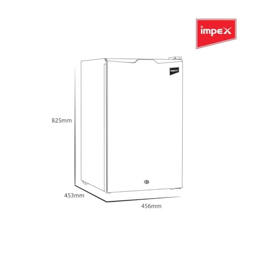 Image of Impex Refrigerator Single Door Fridge (3 Cubic Feet) Freezer,Glass Shelves, Safety Lock And Key, Low Noise, Energy Saving, Fast Cooling 90 L 95 W IMRF 140 B White