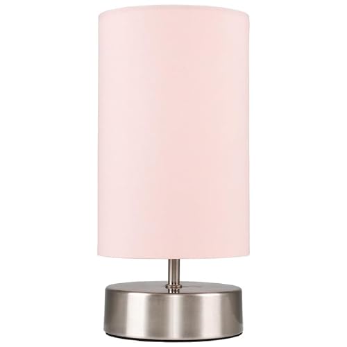 MiniSun | Modern Chrome Touch Table Lamp with Pink Light Shade | Table Lamps Home Décor & Improvement Essential