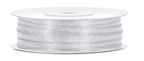 50 Meter Satinband Silber 3mm Schleifenband Silber Dekoband Hochzeit...