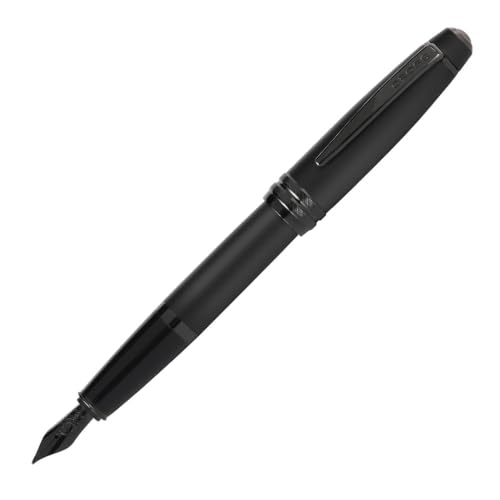 Image of Cross Bailey Matte Black Refillable Fountain Pen - Medium Point, Black Ink, Presented in a Premium Gift Box