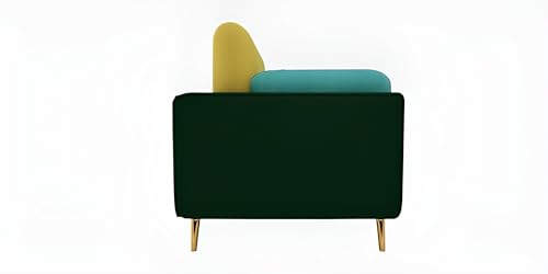 Image of Velvet Contemperory Sofa Couch with Cushion Chaise Lounge Sectional Perfect for Living Room & Bedroom Guests Home & Office (3 Seater Turquoise & Green)
